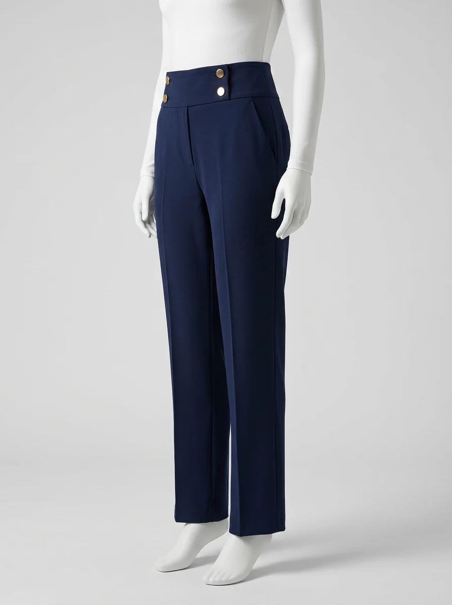 Pantalon plissé taille haute professionnel jambe droite femme - Vue 2 - Pantalon plissé
