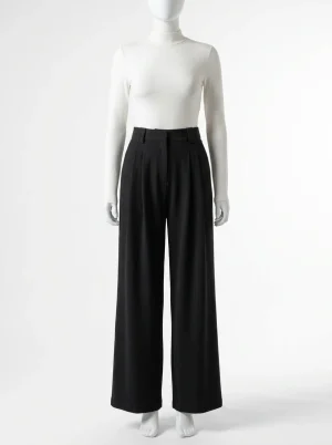 Pantalon plissé taille haute stretch palazzo femme - Vue 1 - Pantalon plissé