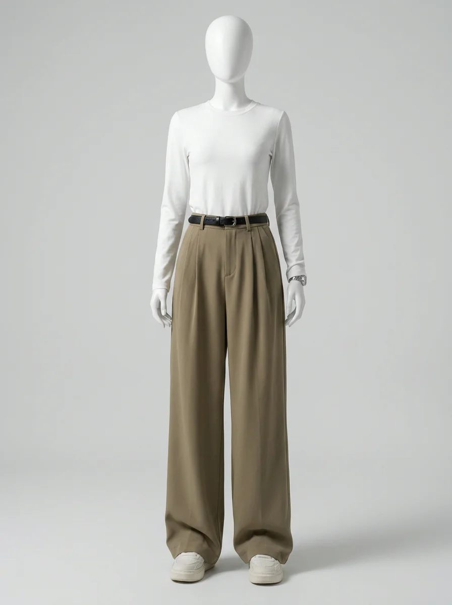 Pantalon plissé viscose large business élégant femme - Vue 11 - Pantalon plissé