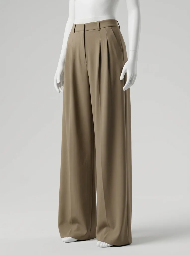 Pantalon plissé viscose large business élégant femme - Vue 2 - Pantalon plissé
