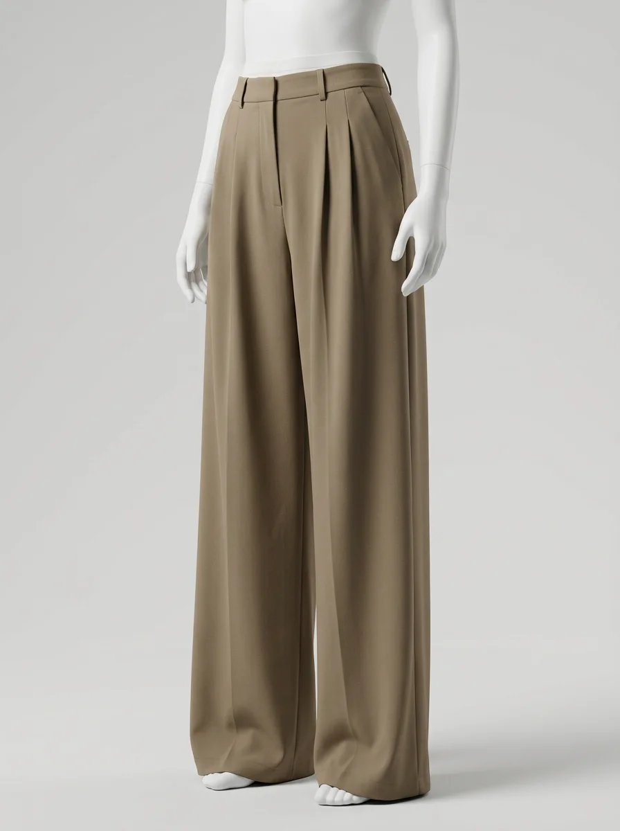 Pantalon plissé viscose large business élégant femme - Vue 2 - Pantalon plissé