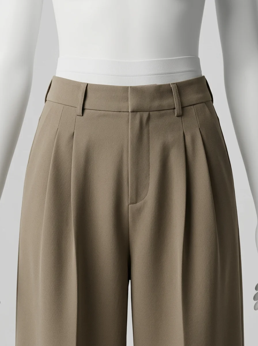 Pantalon plissé viscose large business élégant femme - Vue 3 - Pantalon plissé