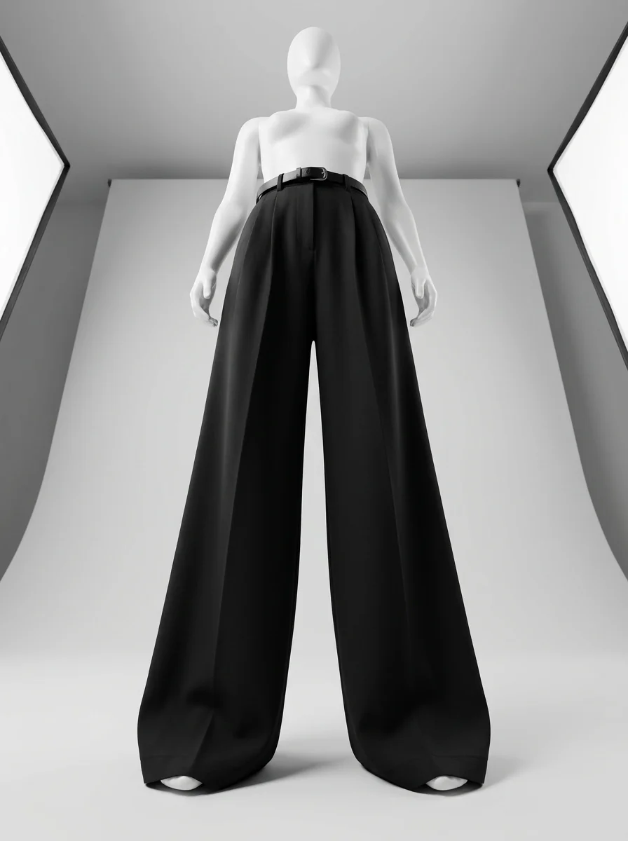 Pantalon plissé viscose large business élégant femme - Vue 4 - Pantalon plissé