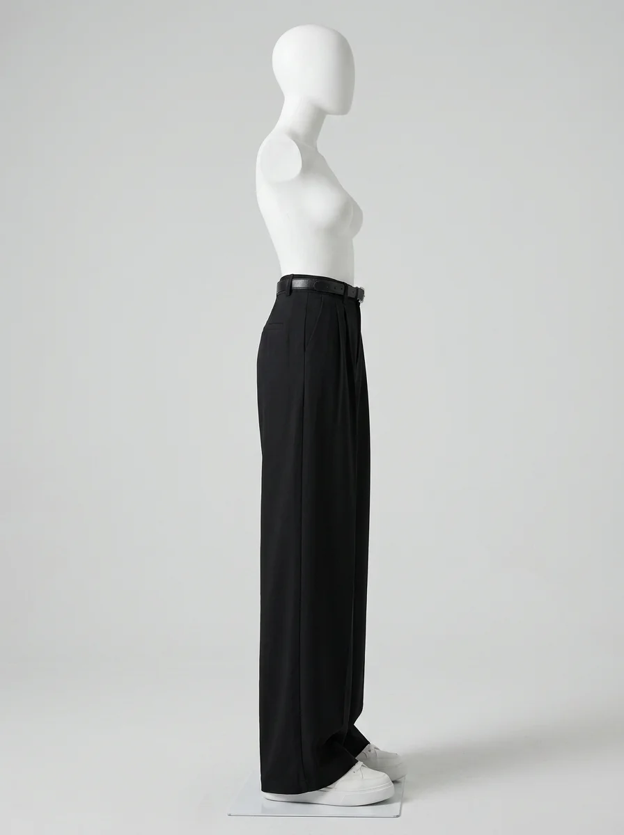 Pantalon plissé viscose large business élégant femme - Vue 5 - Pantalon plissé