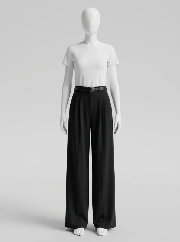 Pantalon plissé viscose large business élégant femme - Vue 6 - Pantalon plissé