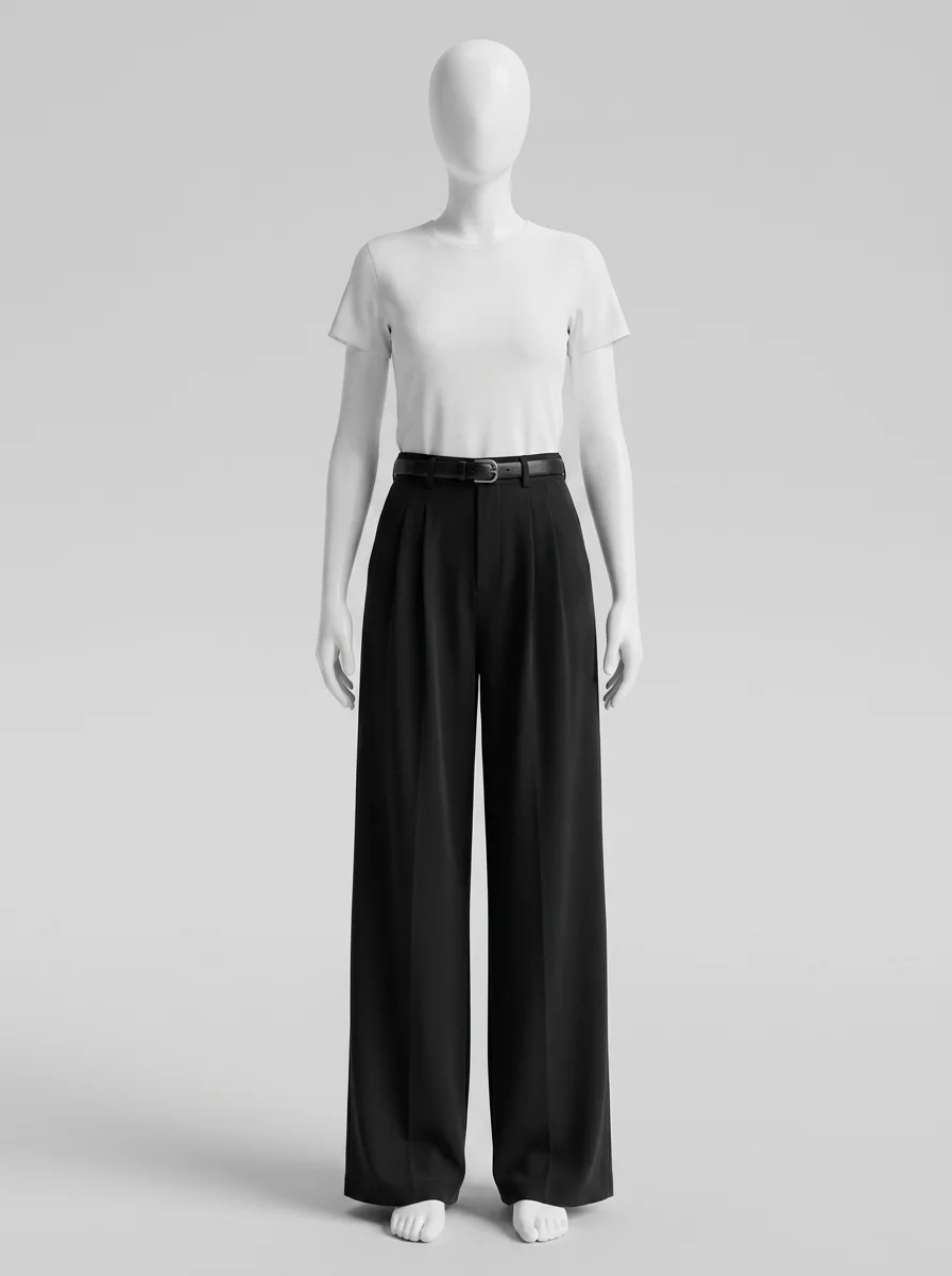 Pantalon plissé viscose large business élégant femme - Vue 6 - Pantalon plissé