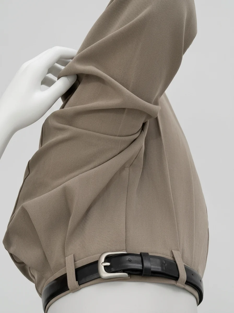 Pantalon plissé viscose large business élégant femme - Vue 7 - Pantalon plissé