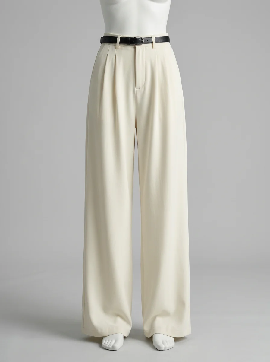 Pantalon plissé viscose large business élégant femme - Vue 9 - Pantalon plissé